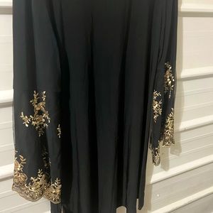 Beautiful Black dress with sequence and embroidery and on the arms